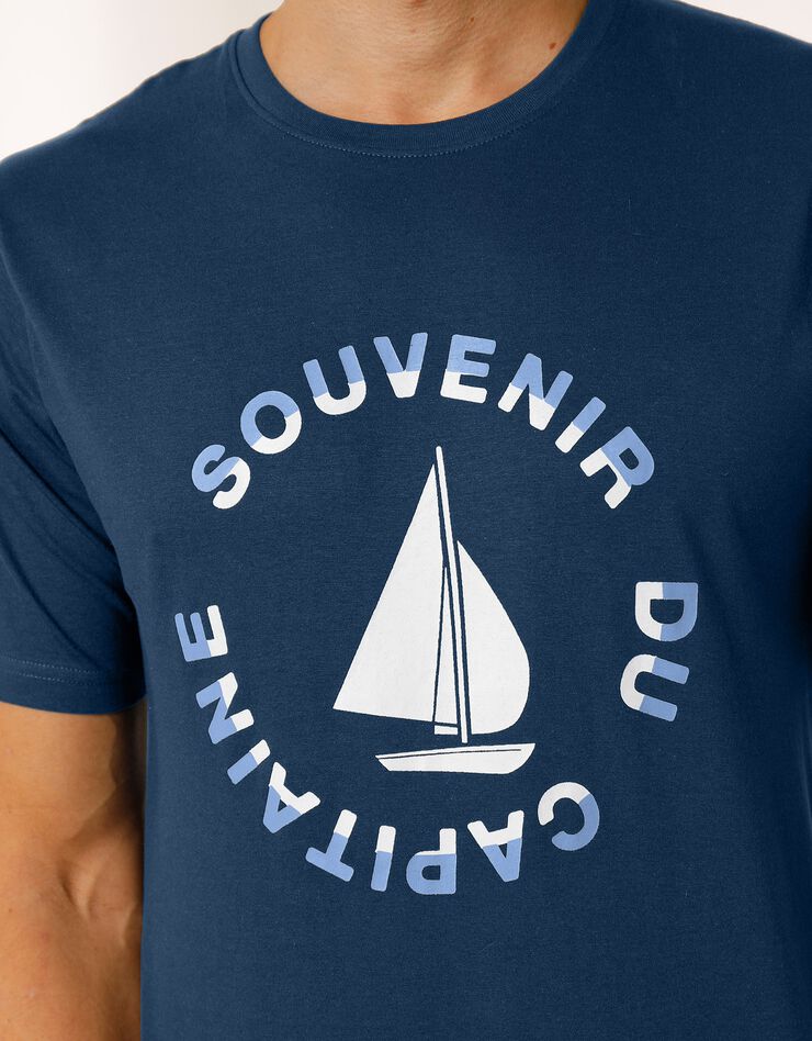 Tee-shirt de pyjama manches courtes motif bateau (bleu marine) Tee-shirt de pyjama manches courtes motif bateau (bleu marine)