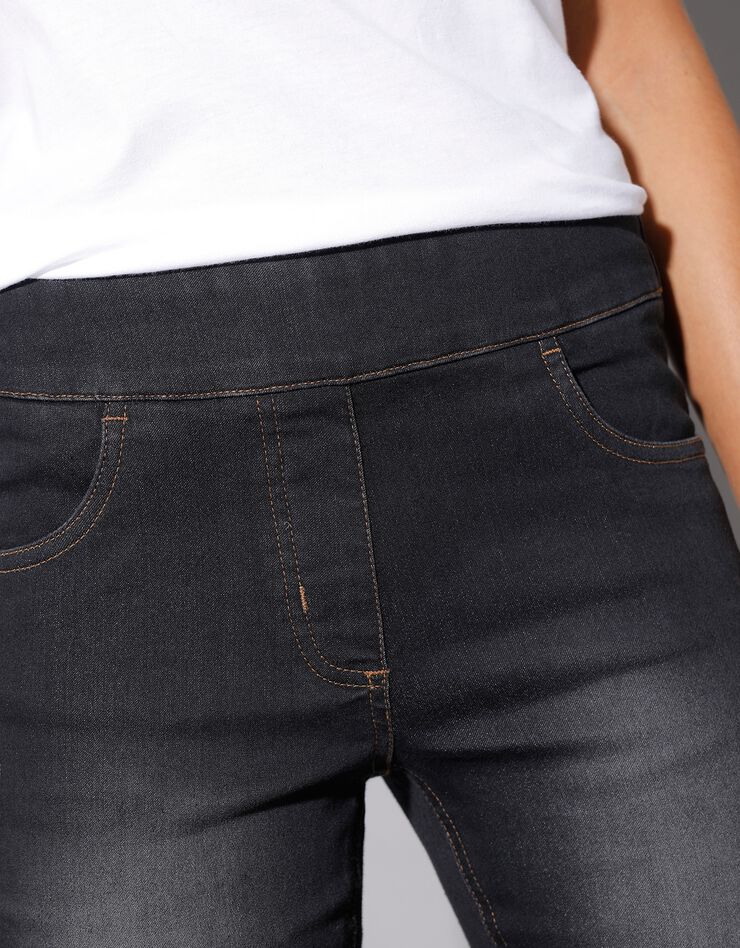 Jean bootcut ultra stretch, maille effet jean, grande stature (black)