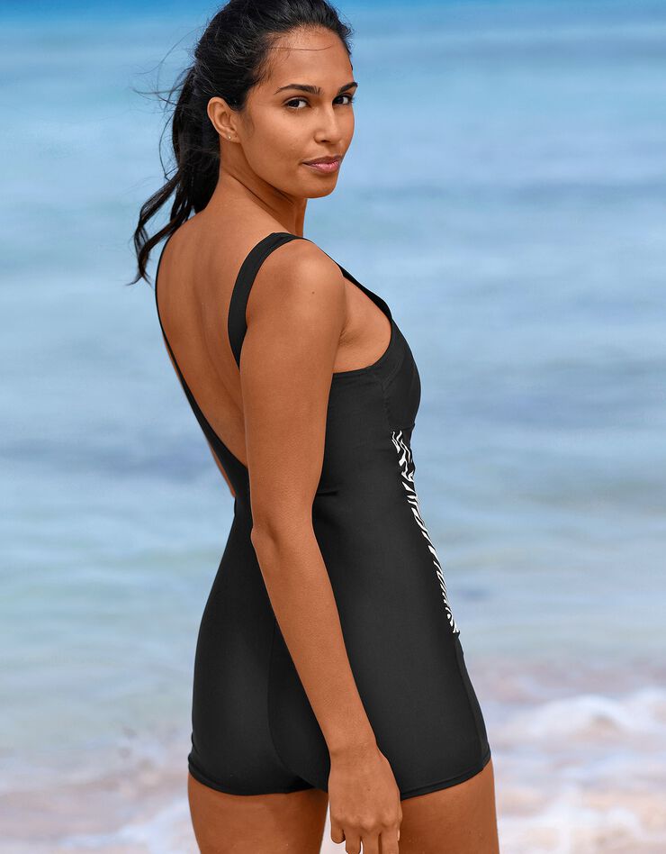 Combishort de bain zébré amincissant (noir)