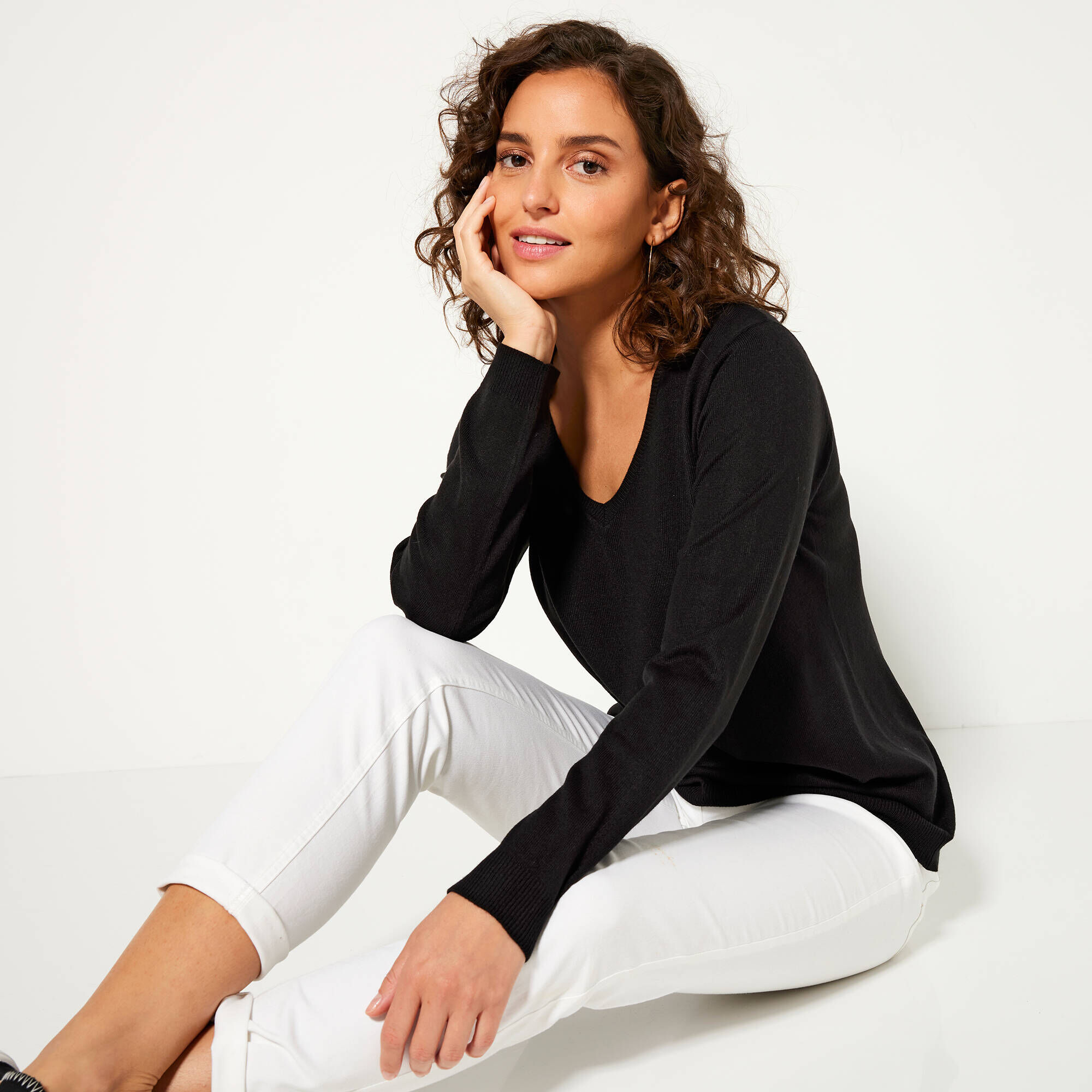 Pull Noir Grand Col BlooShop - Taille Unique (S/M/L), Bon état Occasion
