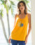 Top de pyjama en coton et macramé - uni tropical (safran)