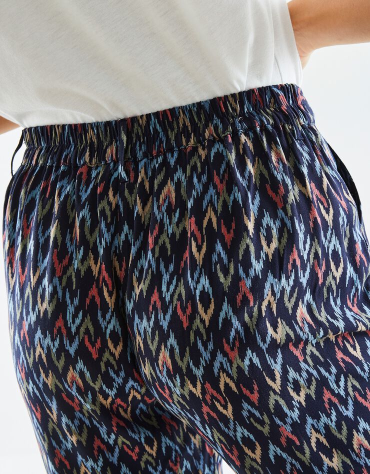 Pantalon 7/8ème fuselé imprimé graphique (marine) Pantalon 7/8ème fuselé imprimé graphique (marine)