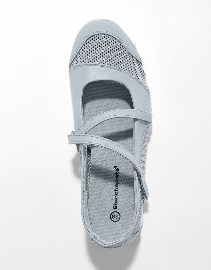 Ballerines de sport scratchées ultra-souples (gris argent)