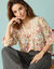 Blouse Spécial Petites avec macramé et manches 3/4 (kaki / violine)