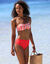 Bas de maillot de bain taille haute uni Solaro (grenadine)