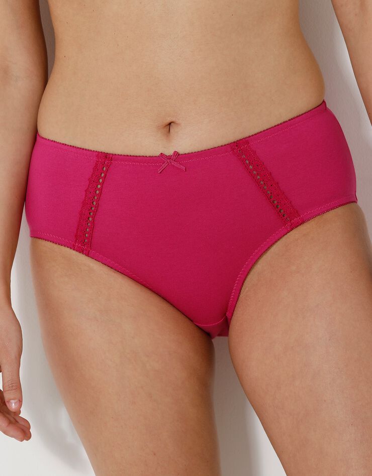 Culotte maxi en coton ajouré - Lot de 2 (fuchsia + prune) Culotte maxi en coton ajouré - Lot de 2 (fuchsia + prune)