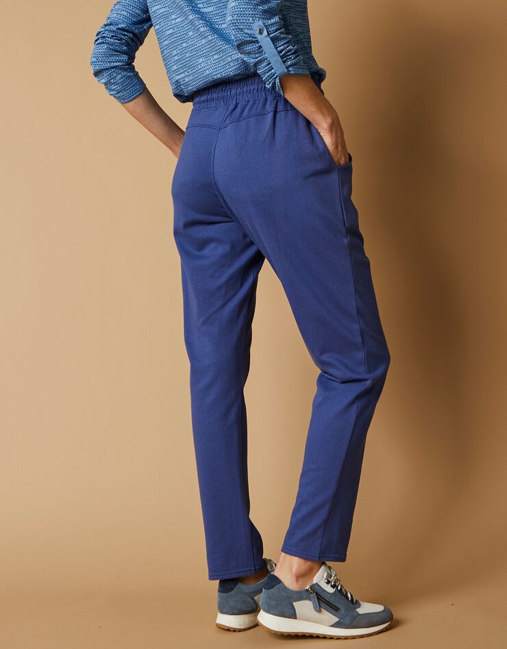 Pantalon jogpant ceinture élastiquée molleton  (bleu jean)
