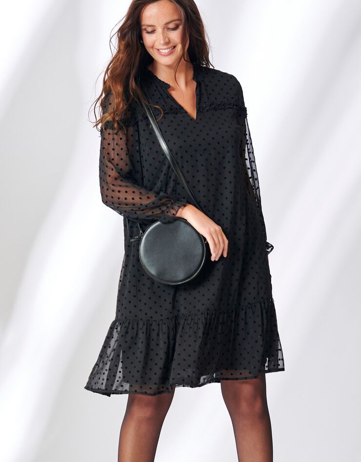 Robe en velours à pois (noir) Robe en velours à pois (noir)