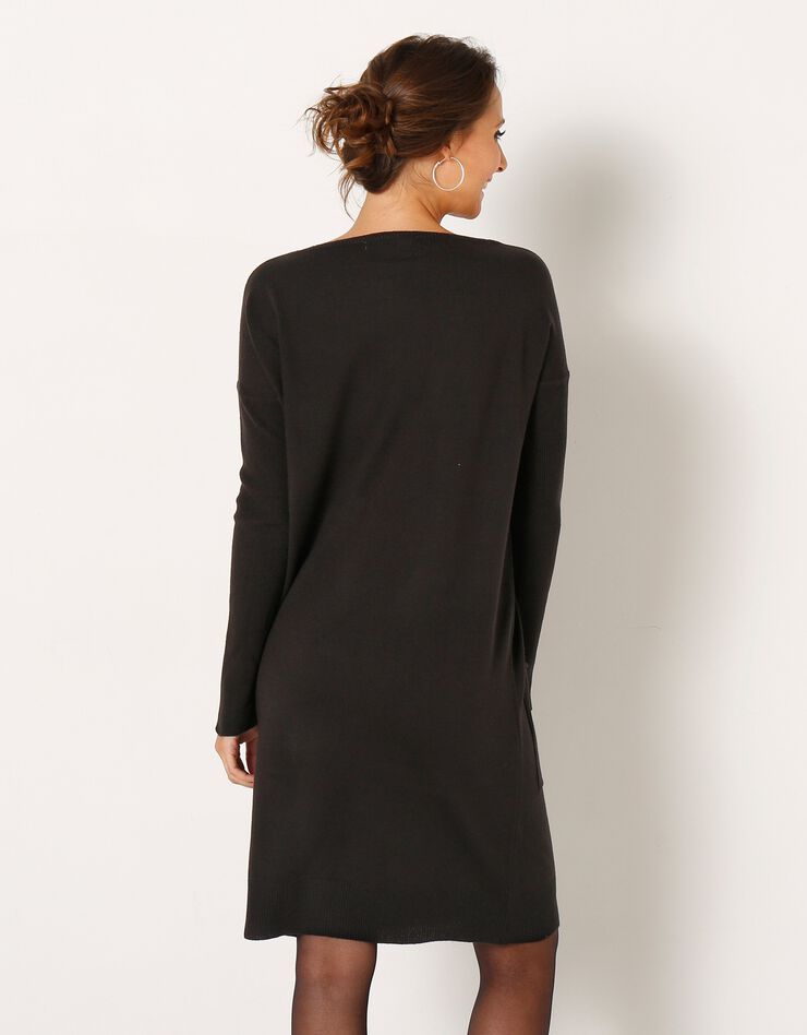 Robe pull à poches (noir) Robe pull à poches (noir)