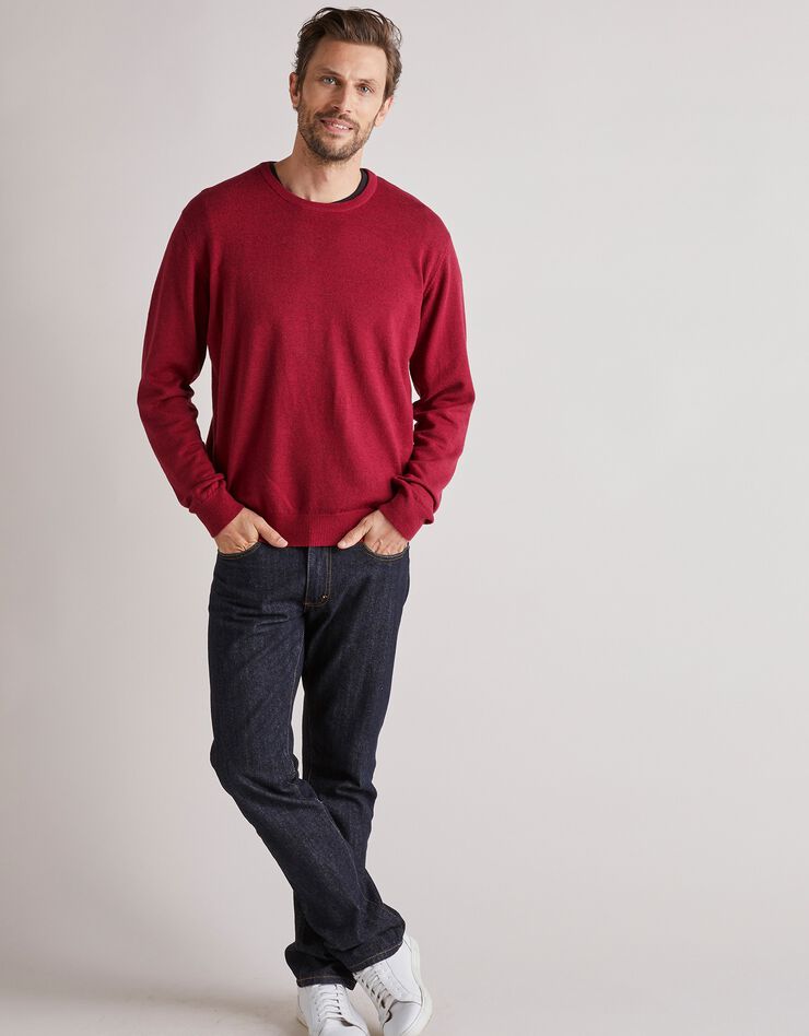 Pull col rond 80% laine (rouge carmin) Pull col rond 80% laine (rouge carmin)