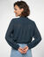 Blouse en voile &agrave; fente boutonn&eacute;e, manches blousantes (indigo)
