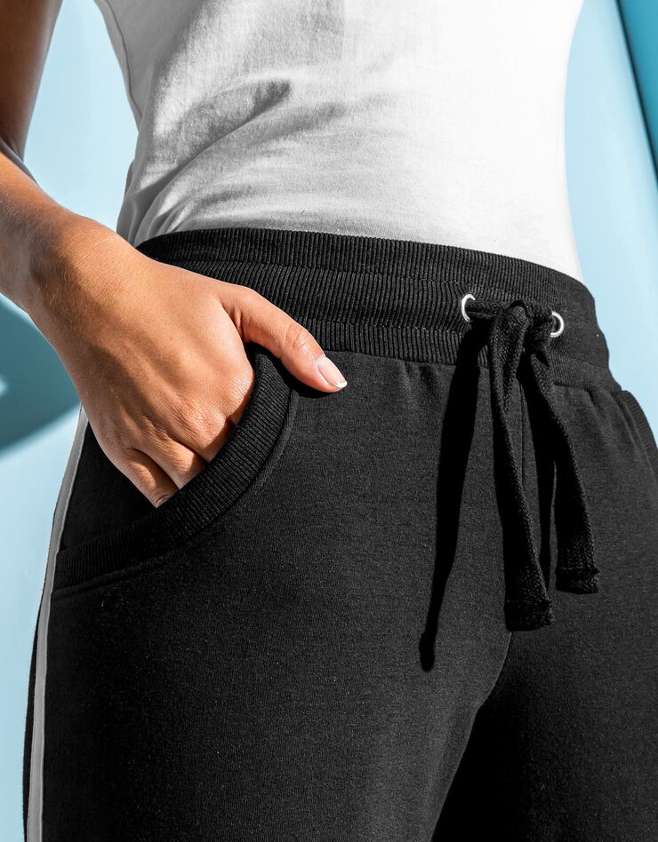 Pantacourt jogging bicolore (noir / blanc) Pantacourt jogging bicolore (noir / blanc)