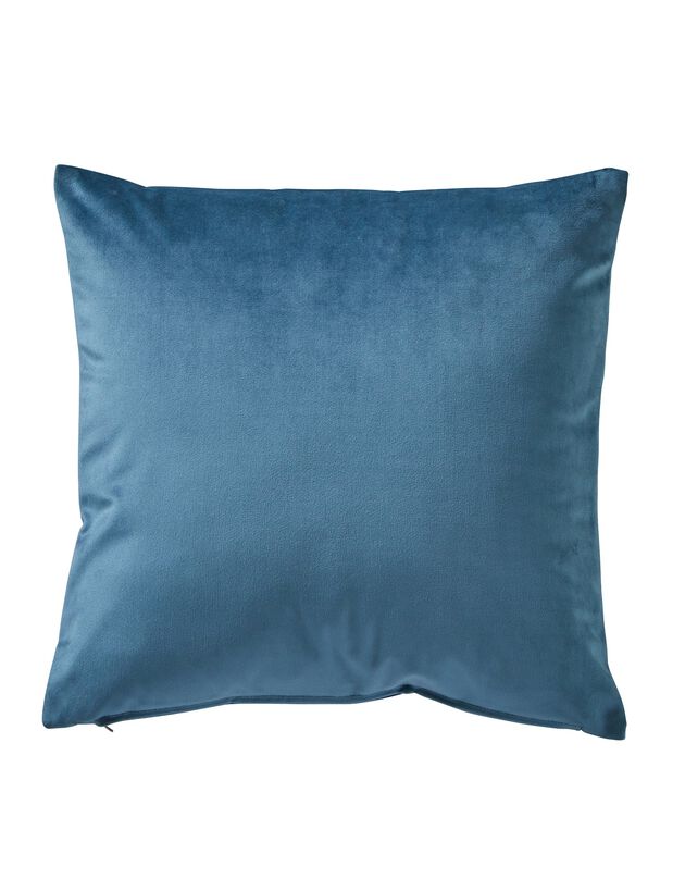 Housse coussin en velours uni - lot de 2 (bleu paon)