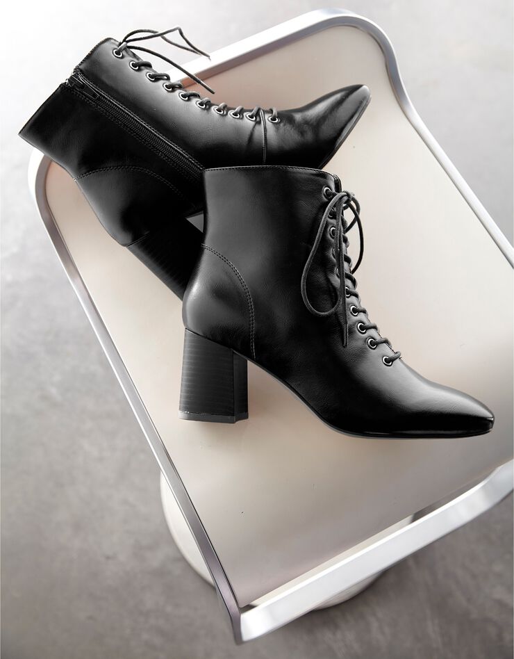 Bottines lacées à talon - noir (noir) Bottines lacées à talon - noir (noir)