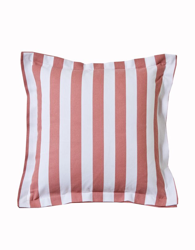 Housse de coussin rayée, collection Ninole - lot de 2 (terracotta / blanc)