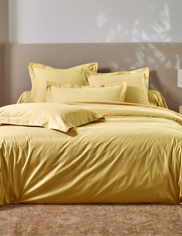 Linge de lit uni - coton bio** (miel)