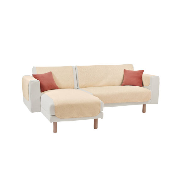 Protège-salon faux-uni antiglisse (écru)