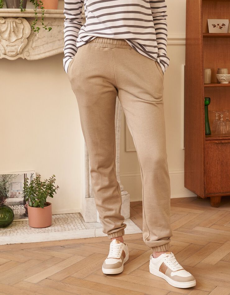 Joggpant molleton léger bas resserrés (sable) Joggpant molleton léger bas resserrés (sable)