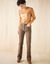 Pantalon bootcut, poches plaquées (chocolat)