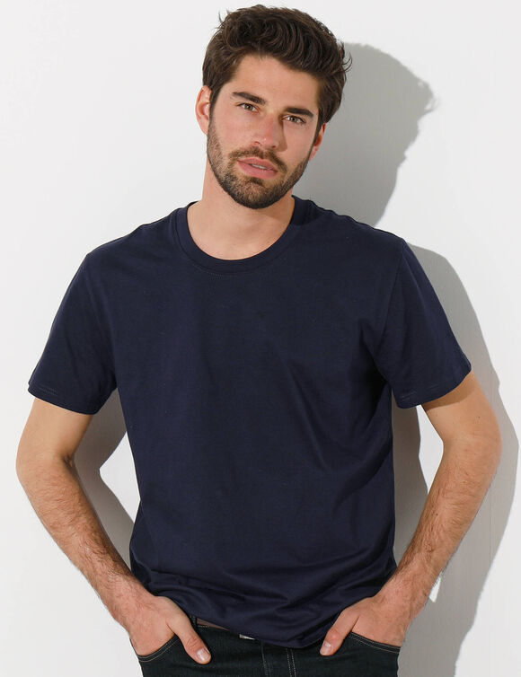 T-shirt col rond manches courtes (marine)