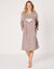 Chemise de nuit longue motif "renard", maille polaire (taupe)