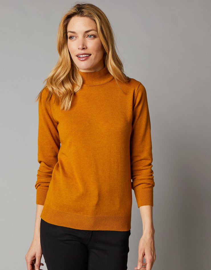 Pull col montant, laine d'agneau (ocre) Pull col montant, laine d'agneau (ocre)