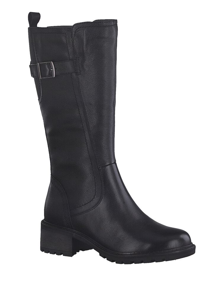Bottes mi-hautes cuir - spéciales mollet large (noir) Bottes mi-hautes cuir - spéciales mollet large (noir)