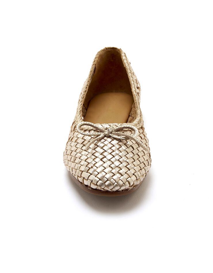 Ballerines plates ajourées en cuir (doré) Ballerines plates ajourées en cuir (doré)