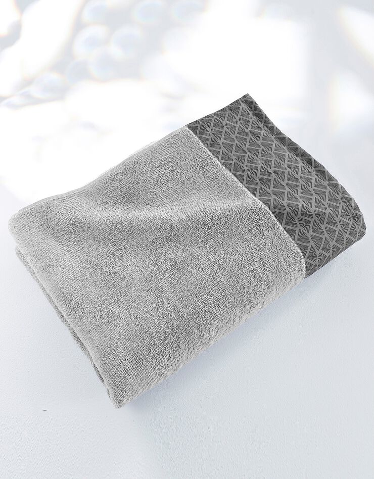 Éponge bouclette 420 g/m² liteau fantaisie (gris)