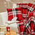 Coussin écossais en flanelle coton (rouge / gris)