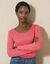 T-shirt uni manches longues jersey coton biologique(**) (corail)