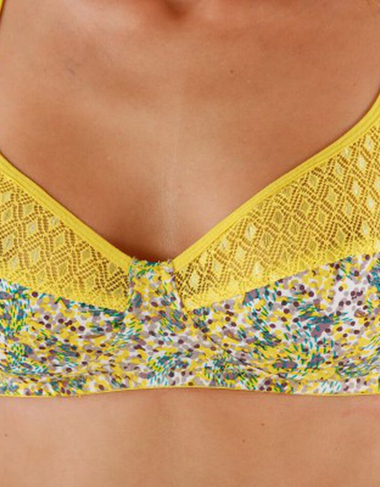 Soutien-gorge coton dentelle imprimé Coria - sans armatures (jaune) Soutien-gorge coton dentelle imprimé Coria - sans armatures (jaune)