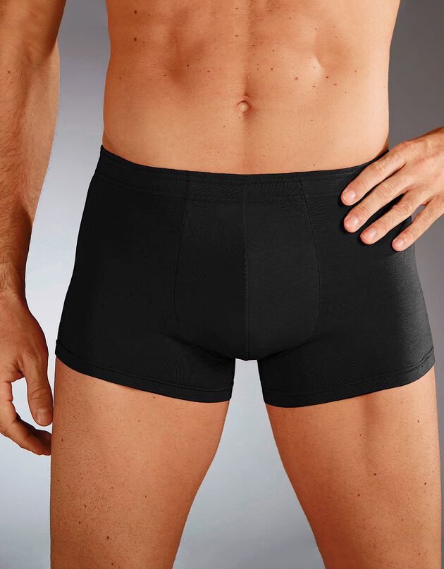 Boxer uni ceinture élastiquée recouverte - lot de 5 (black)