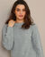 Pull-tunique maille fantaisie  (gris chiné)