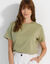 T-shirt "loose" en coton, uni (kaki clair)