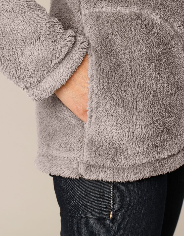 Veste zippée maille peluche (taupe) Veste zippée maille peluche (taupe)