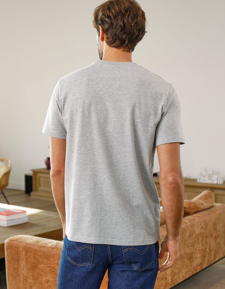 Tee-shirt col rond manches courtes - lot de 3 (bleu gris + taupe + gris) Tee-shirt col rond manches courtes - lot de 3 (bleu gris + taupe + gris)