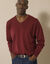 Pull uni col V (bordeaux)