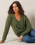 Pull décolleté dos avec liens à nouer, maille poilue (vert tilleul)