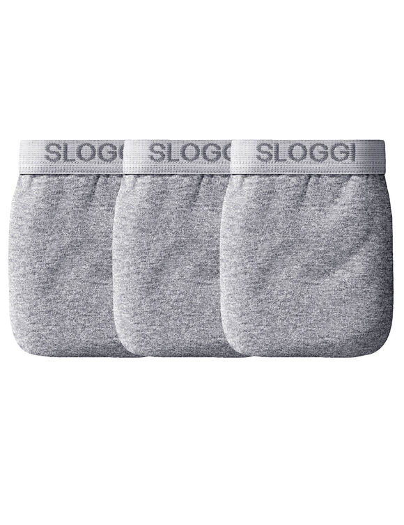 Slip fermé forme midi  - lot de 3 (gris chiné)