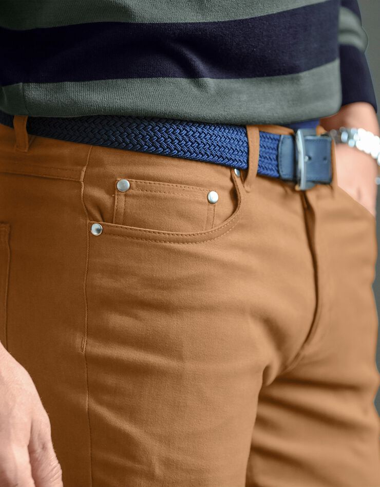 Pantalon droit 5 poches twill coton extensible (ocre) Pantalon droit 5 poches twill coton extensible (ocre)