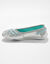Ballerines souples cuir et textile aéré bandes élastiquées (argenté)