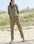 Pantalon coupe mom coton-lin uni (kaki)