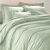 Linge de lit uni coton (vert amande)