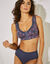 Soutien-gorge ouverture devant en coton imprimé Capella - sans armatures (bleu gris)