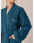 Peignoir mixte adulte uni coton éponge bouclette col kimono personnalisé (bleu paon)