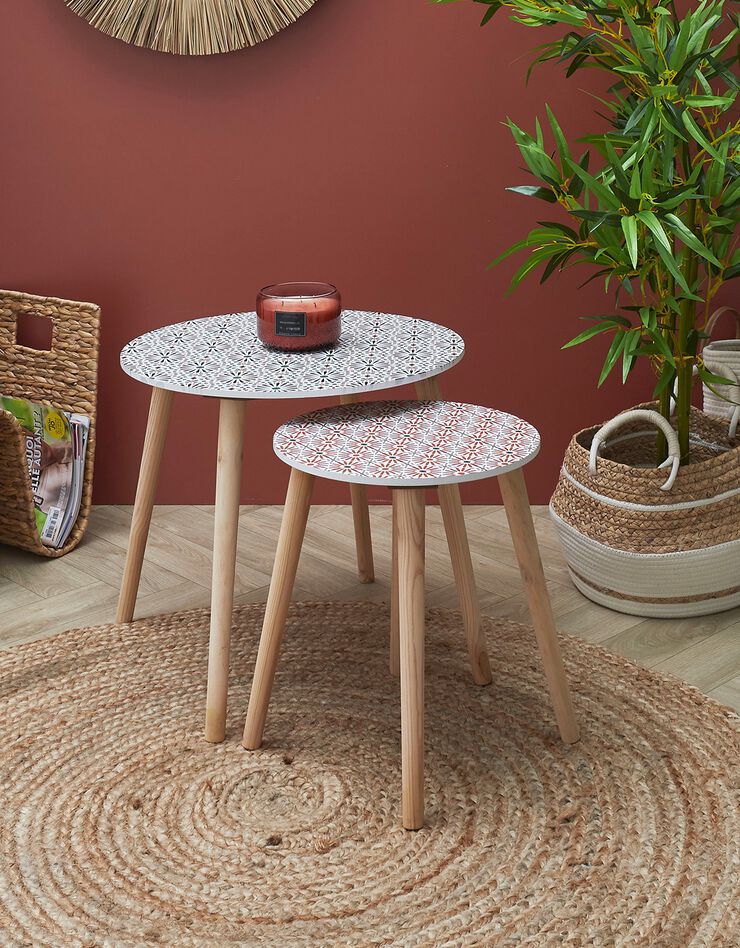 Tables gigognes motifs mosaïque - lot de 2 (multicolore)