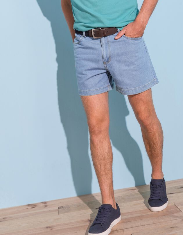Short jean élastiqué côtés (bleached)