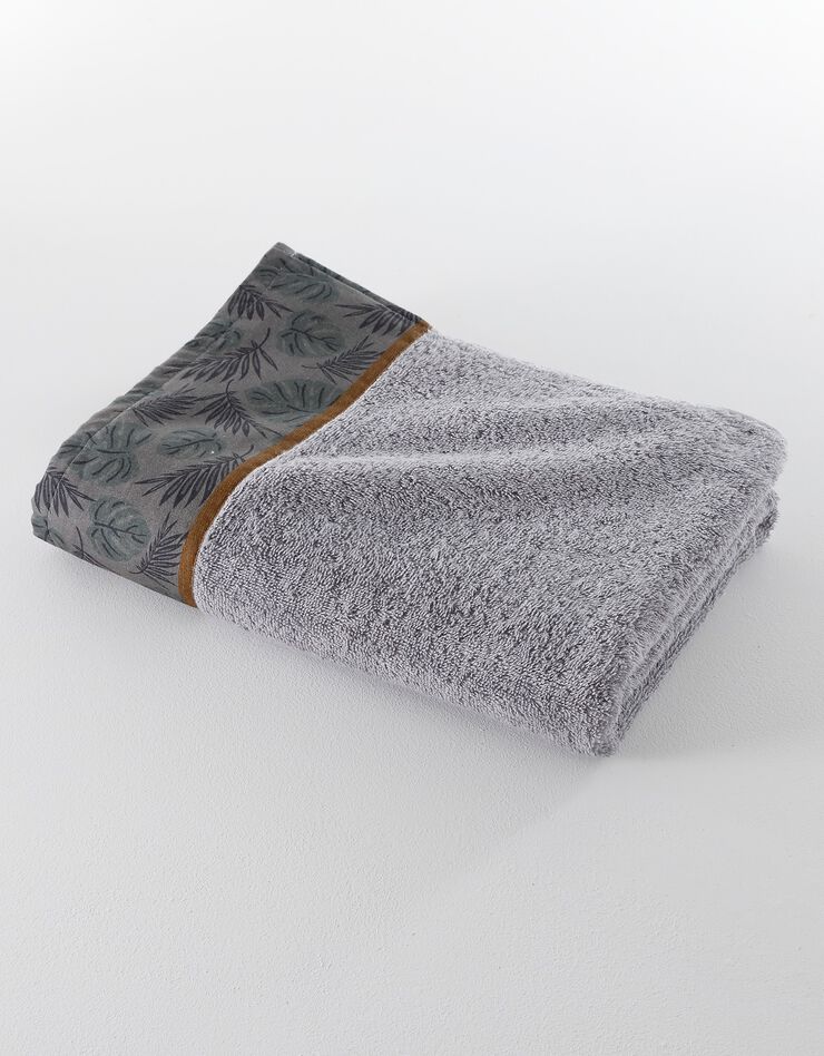 Éponge coton liteau motif jungle - 420 g/m² (gris) Éponge coton liteau motif jungle - 420 g/m² (gris)