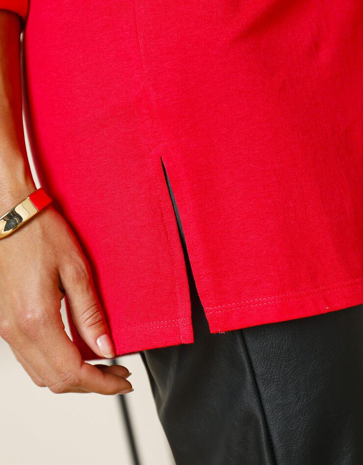 Tunique manches longues maille et dentelle (rouge) Tunique manches longues maille et dentelle (rouge)